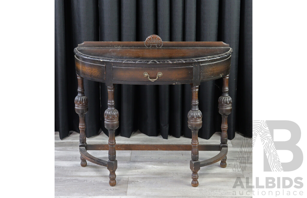 Art Deco Oak Hall Table