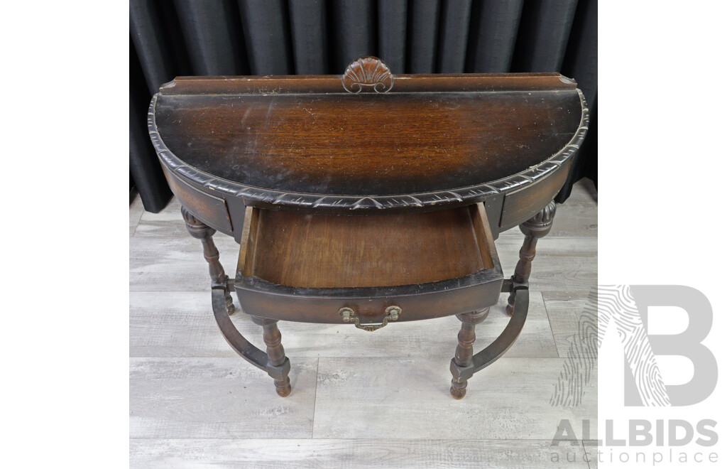 Art Deco Oak Hall Table