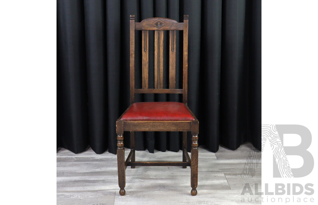 Set of Four Art Deco Oak Dining Chairs