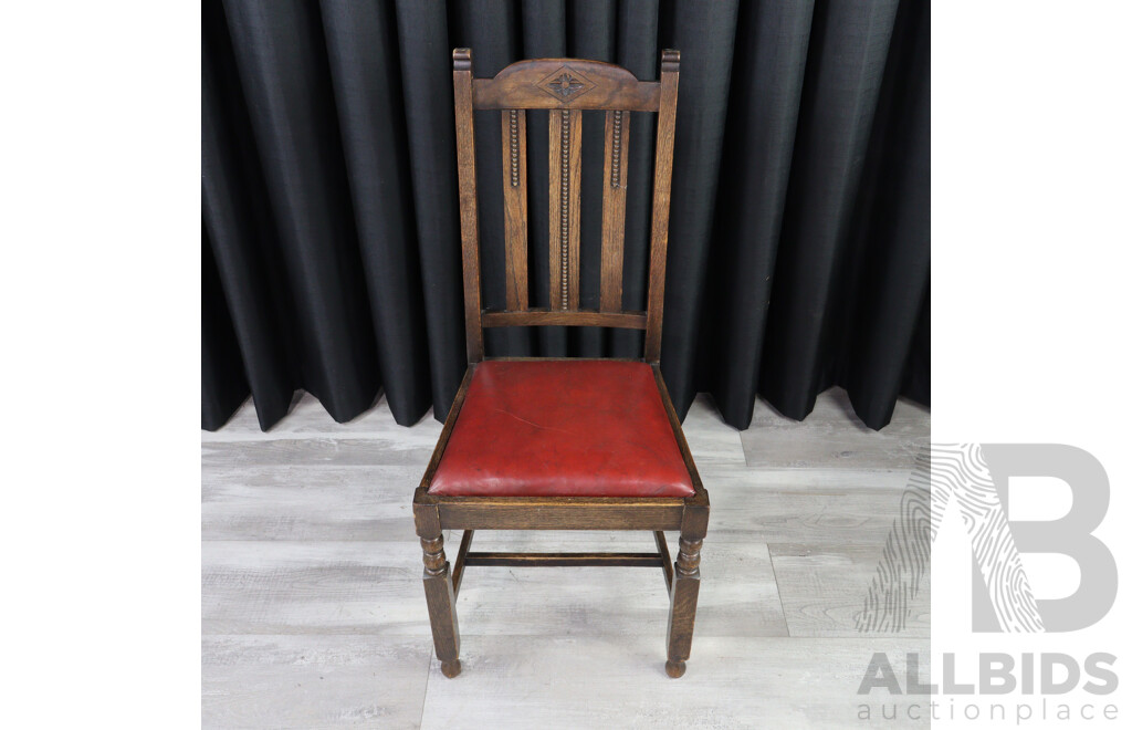 Set of Four Art Deco Oak Dining Chairs