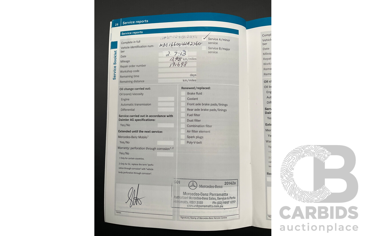 4/2012 Mercedes-Benz ML250 CDI Bluetec (4x4) 166 4d Wagon Tenorite Grey Metallic Turbo Diesel 2.1L