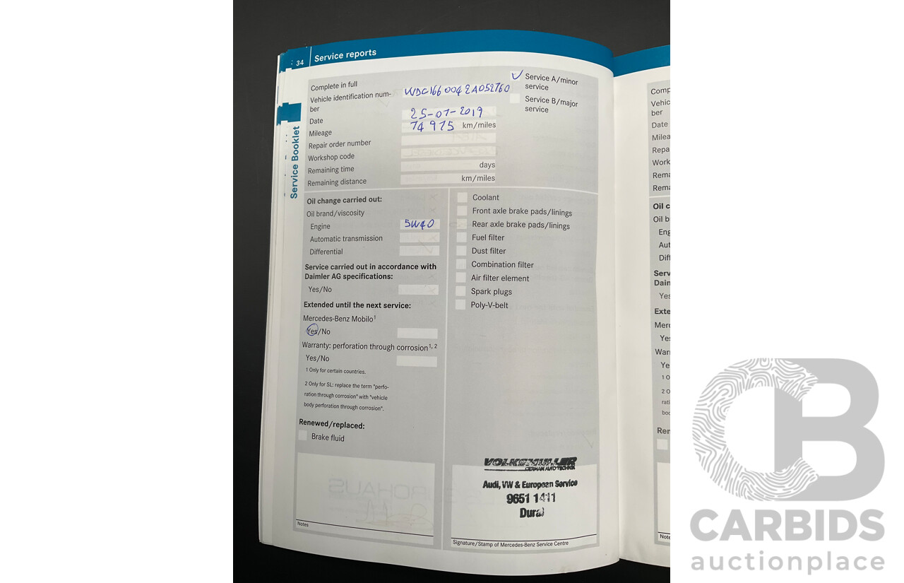 4/2012 Mercedes-Benz ML250 CDI Bluetec (4x4) 166 4d Wagon Tenorite Grey Metallic Turbo Diesel 2.1L