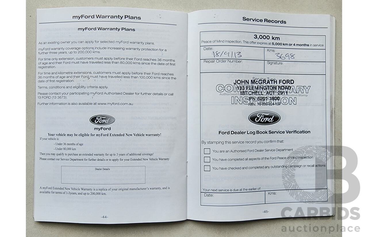 5/2013 Ford Territory TS (4x4) SZ 4d Wagon White 2.7L