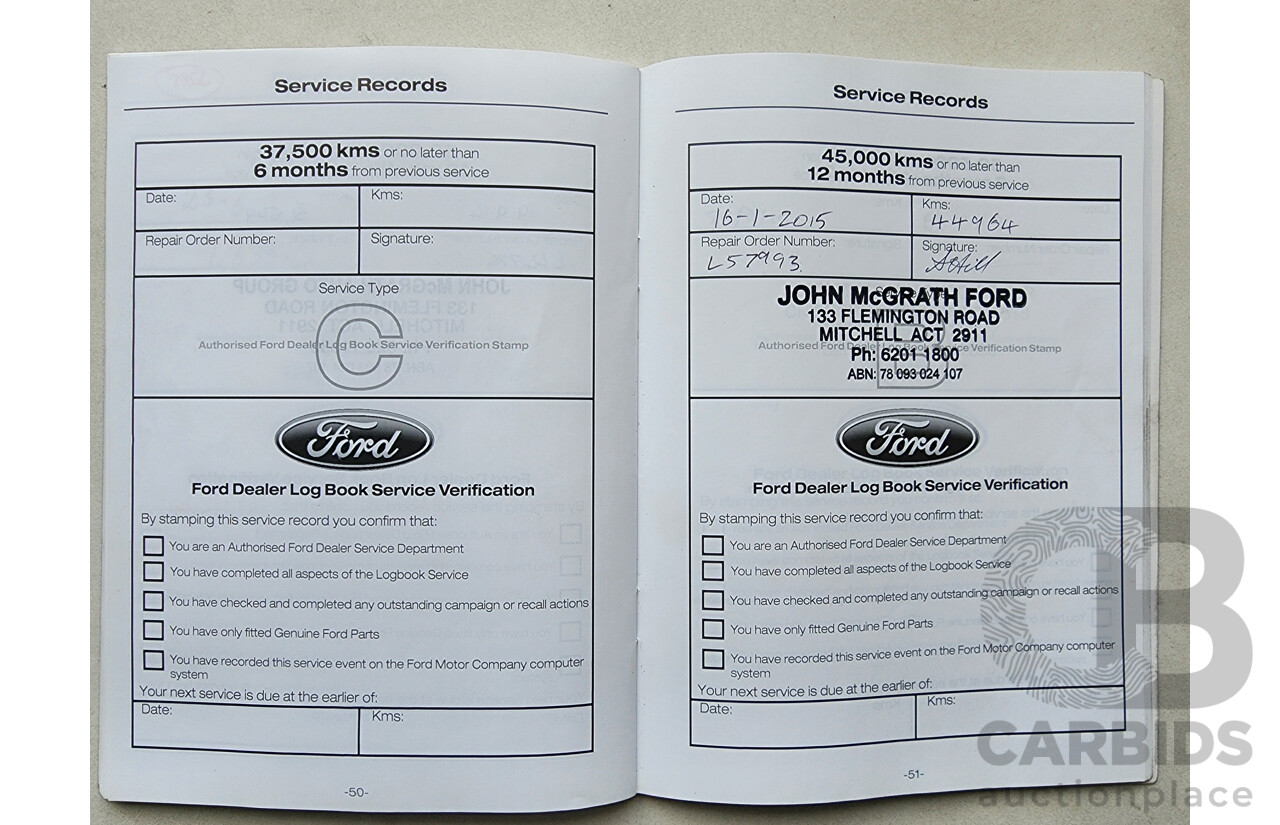 5/2013 Ford Territory TS (4x4) SZ 4d Wagon White 2.7L