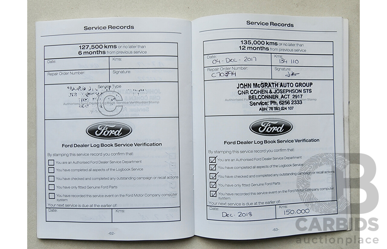 5/2013 Ford Territory TS (4x4) SZ 4d Wagon White 2.7L