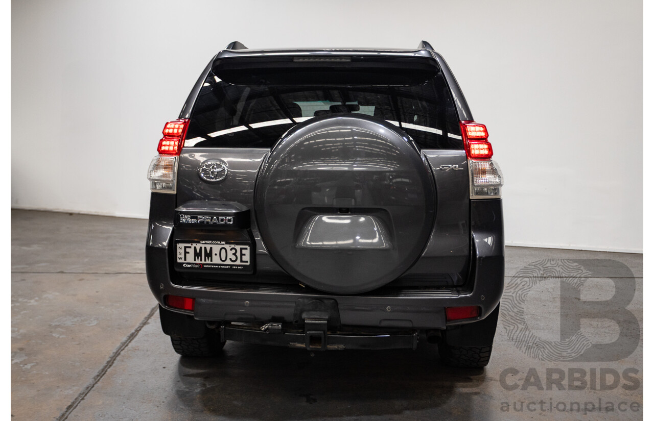 8/2013 Toyota Landcruiser Prado GXL (4x4) KDJ150R 4d Wagon Graphite Metallic Grey Turbo Diesel 3.0L - 7 Seater