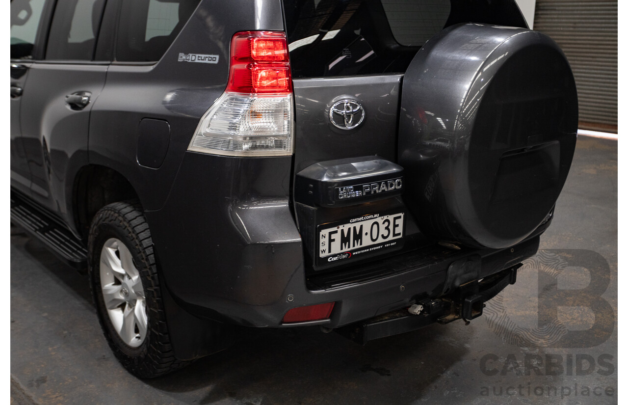 8/2013 Toyota Landcruiser Prado GXL (4x4) KDJ150R 4d Wagon Graphite Metallic Grey Turbo Diesel 3.0L - 7 Seater