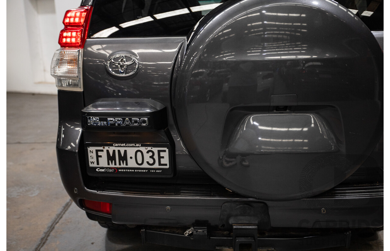 8/2013 Toyota Landcruiser Prado GXL (4x4) KDJ150R 4d Wagon Graphite Metallic Grey Turbo Diesel 3.0L - 7 Seater
