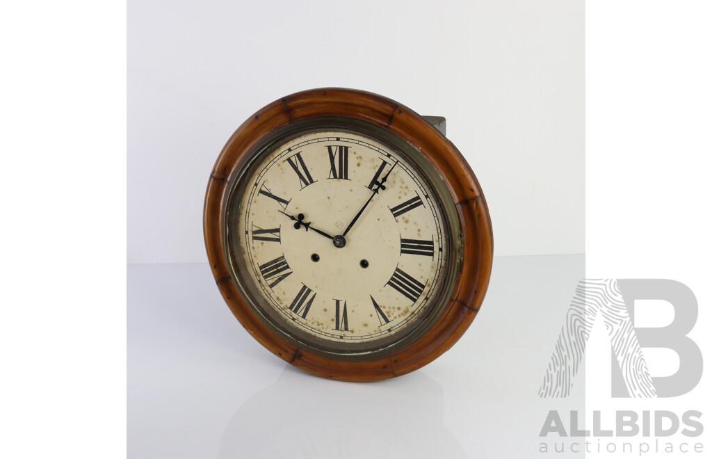 Vintage Timber Cased Station Masters Clock
