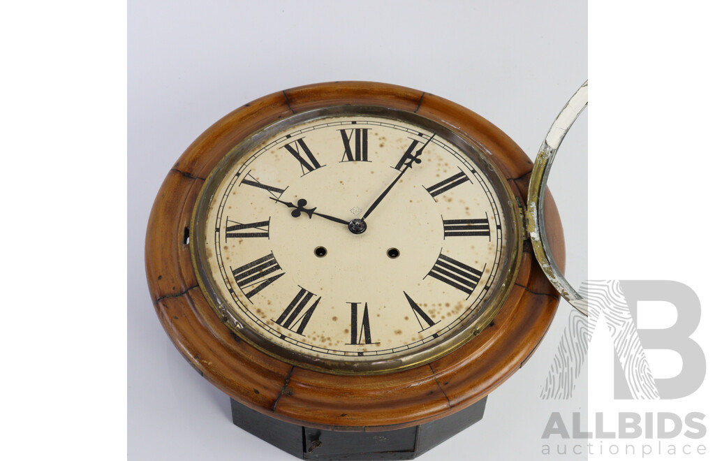 Vintage Timber Cased Station Masters Clock