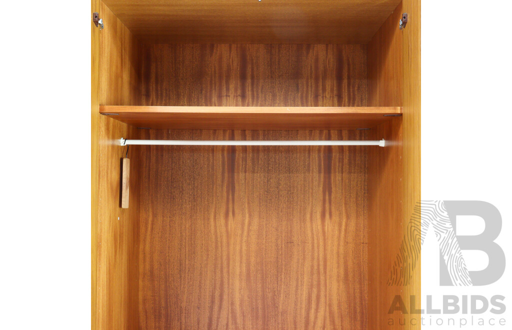 Vintage Teak Two Door Wardrobe with Fitted Interior by Parker Furniture