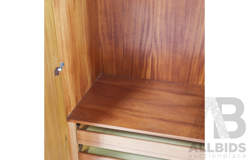 Vintage Teak Two Door Wardrobe with Fitted Interior by Parker Furniture