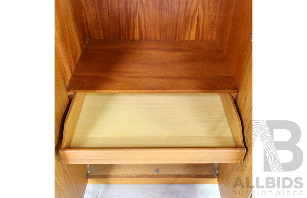 Vintage Teak Two Door Wardrobe with Fitted Interior by Parker Furniture