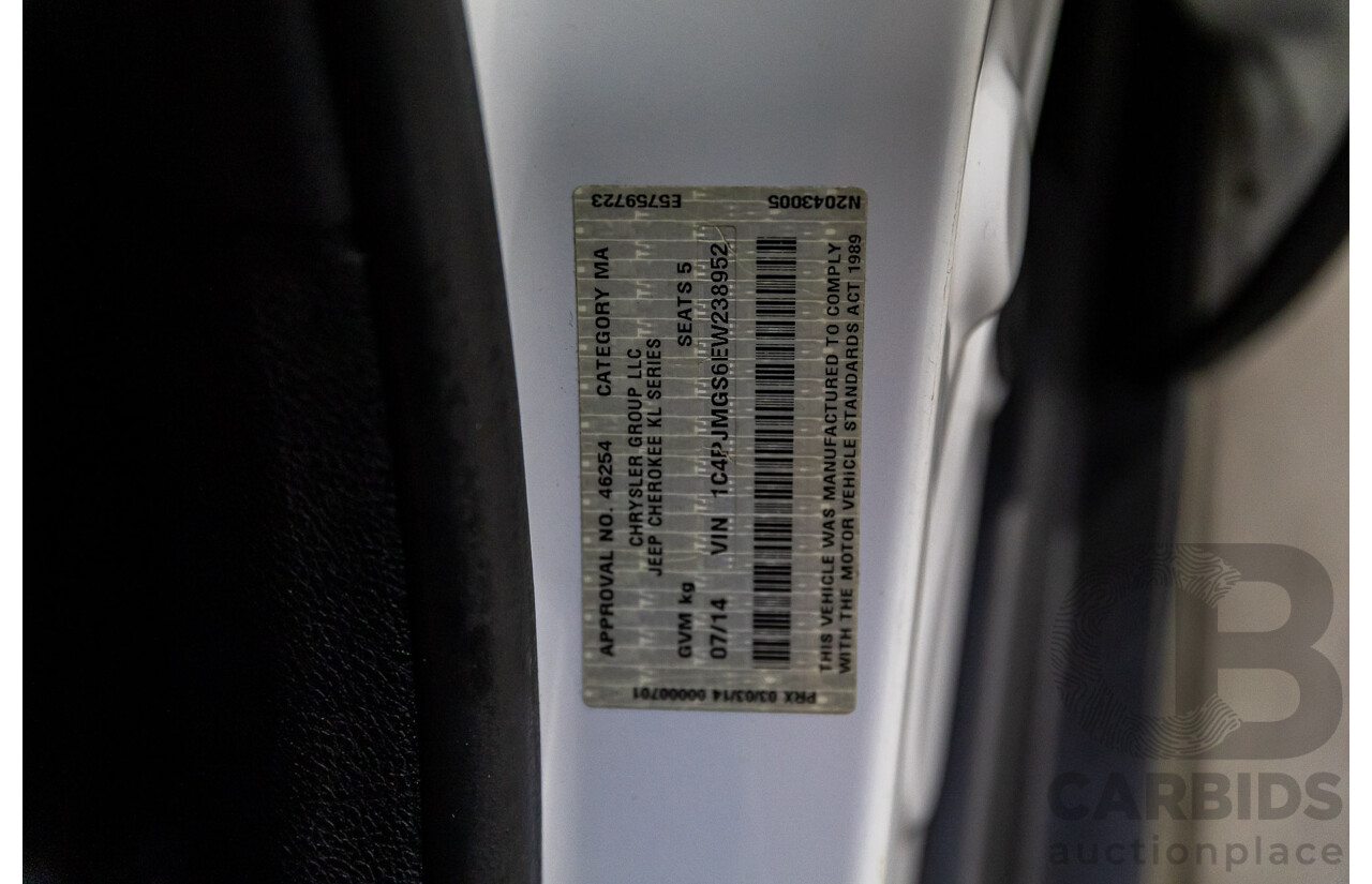 7/2014 Jeep Cherokee Longitude (4x4) KL 4d Wagon Bright White V6 3.2L