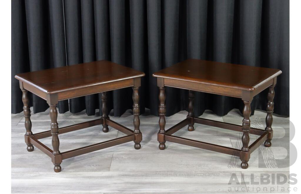 Pair of Oak Sidetables by Ercol