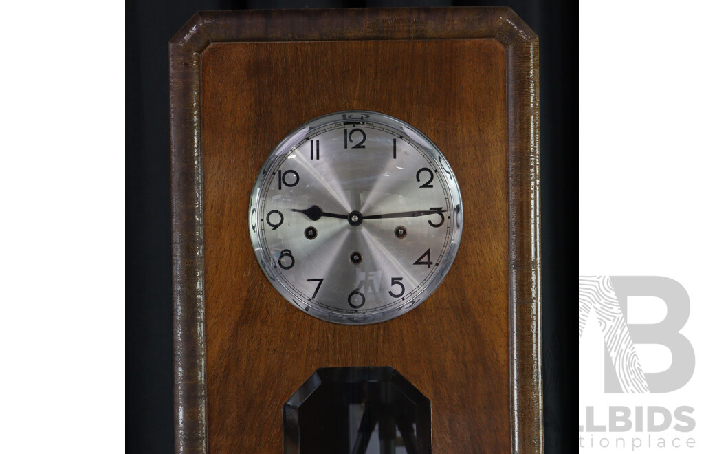 Walnut Art Deco Grandmother Clockwith Dutch Movement