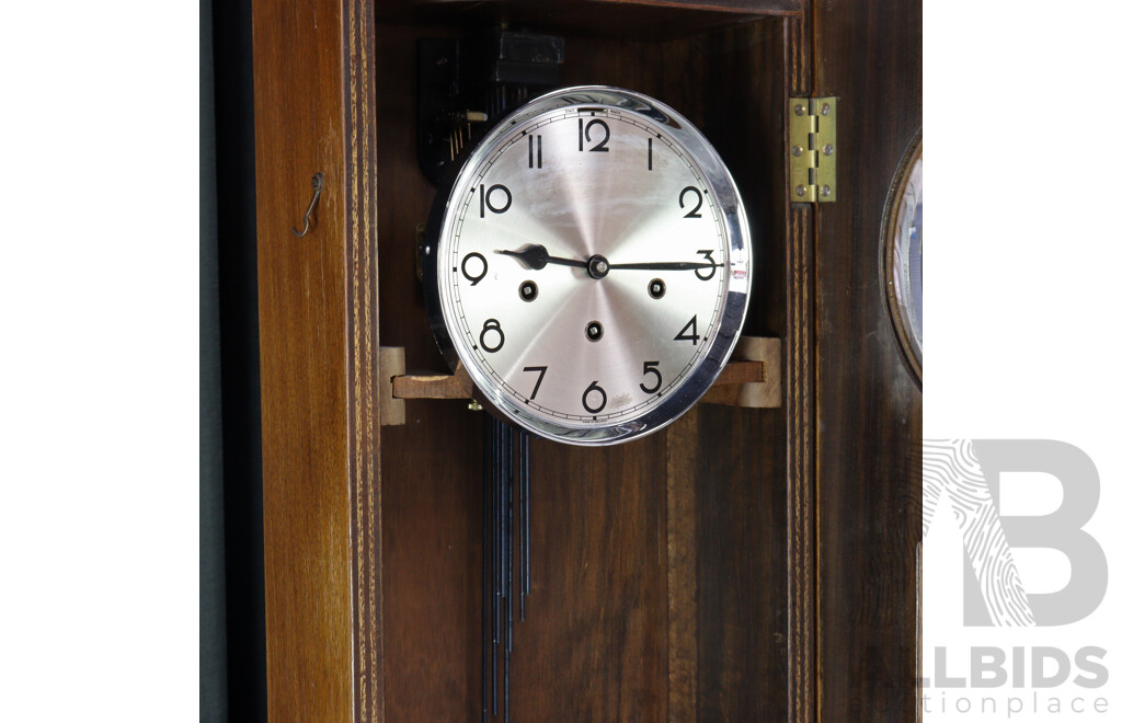 Walnut Art Deco Grandmother Clockwith Dutch Movement