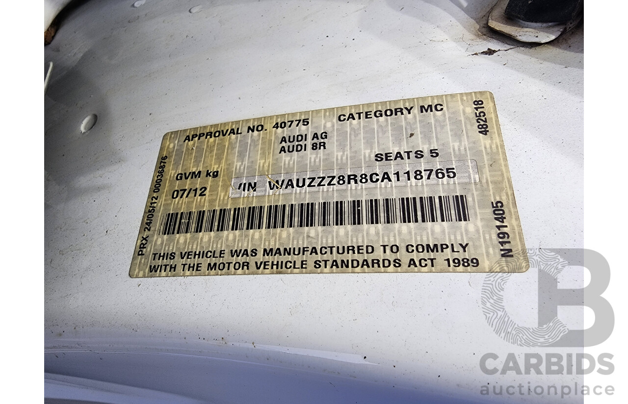 7/2012 Audi Q5 3.0 TDI Quattro 8R MY12 4d Wagon White 3.0L