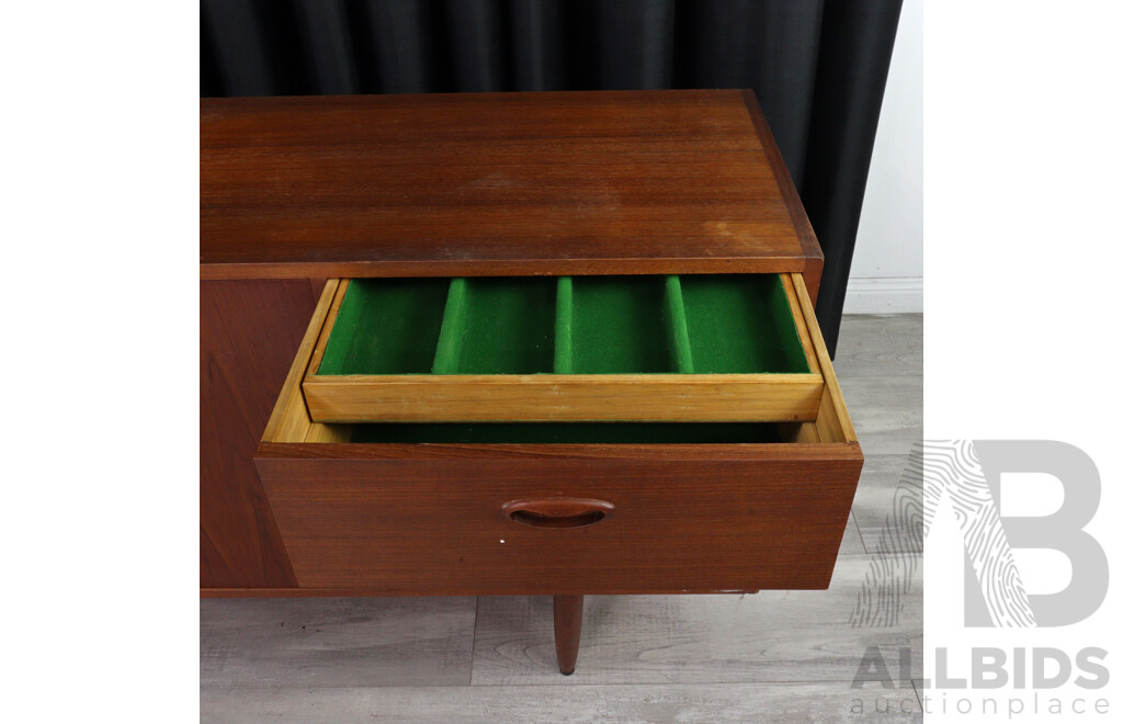 Mid Century Teak Sideboard with Four Doors and Three Drawers