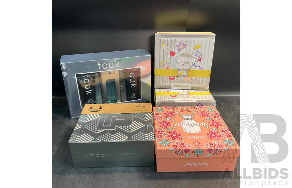 FCUK, CACHAREL, PACO RABANNE Gift Set - Lot of 5