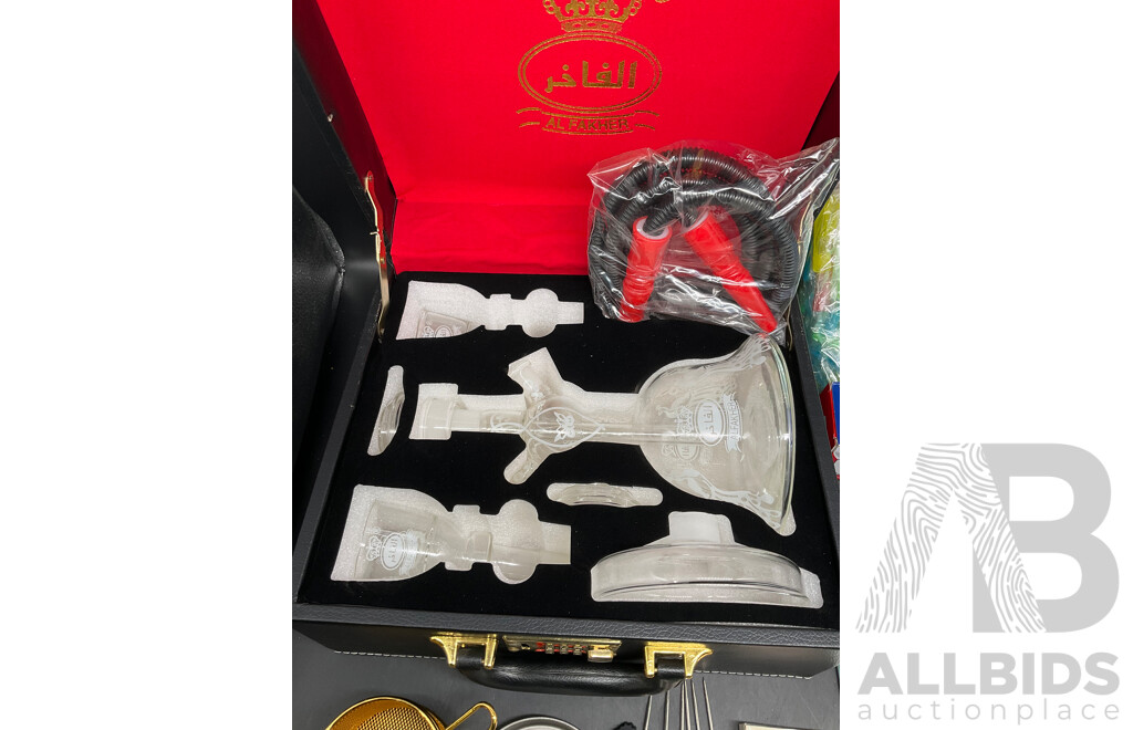AL FAKHER White Glass Shisha Hookah with Accessories