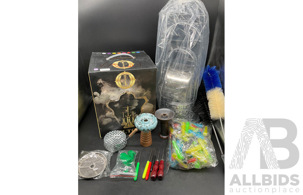 Mr. Tom Purple Glass Shisha Hookah with Accessories