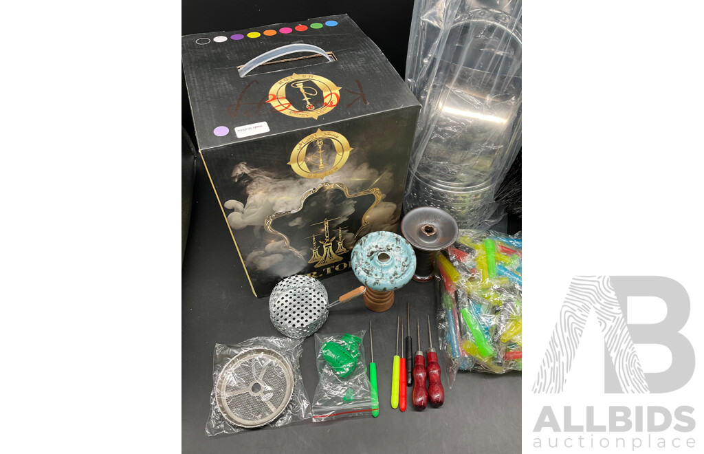 Mr. Tom Purple Glass Shisha Hookah with Accessories