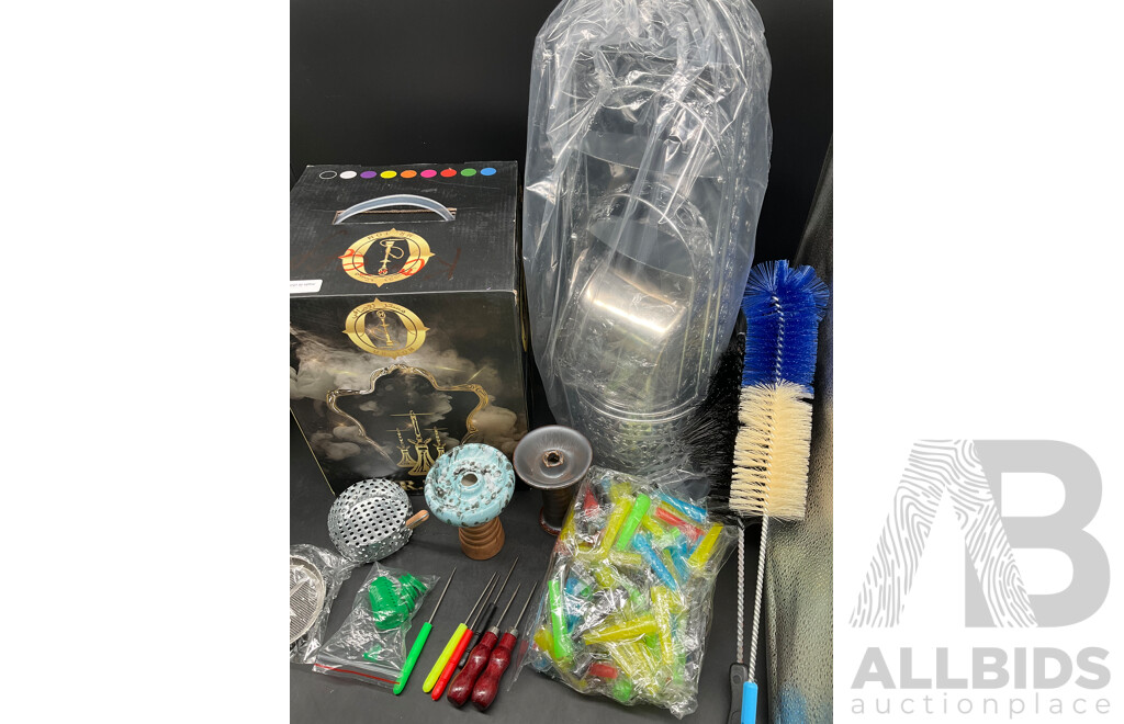 Mr. Tom Purple Glass Shisha Hookah with Accessories