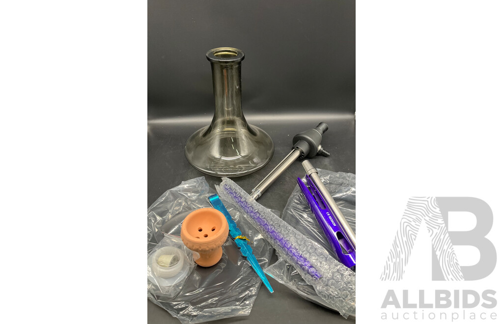 Mr. Tom Purple Glass Shisha Hookah  with Accessories