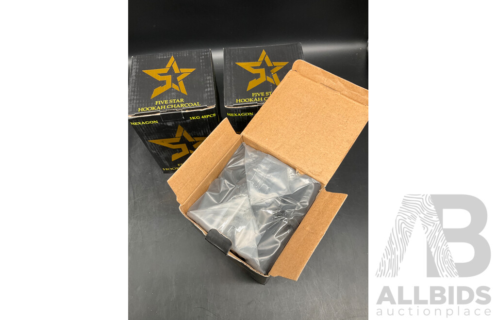 Hexagon FIVE STAR Shisha Hookah Charcoal - Lot of 20
