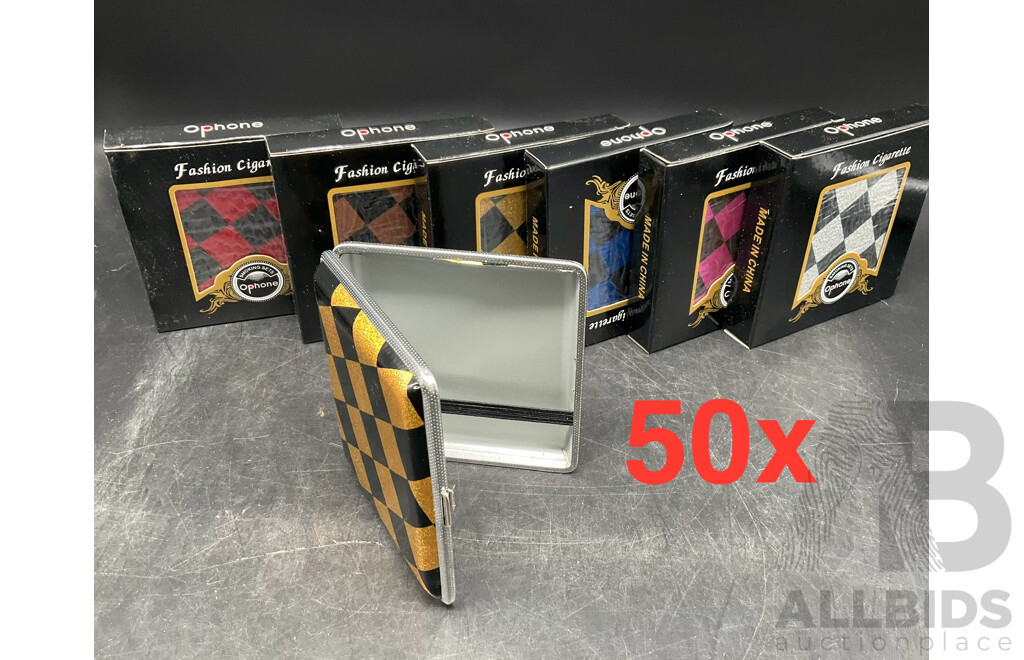 Cigarette Case Metal Holder - Assorted Colors - Lot of 50