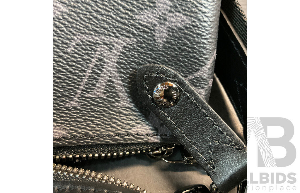 Trio Black & Grey Cross Body Bag Branded Louis Vuitton