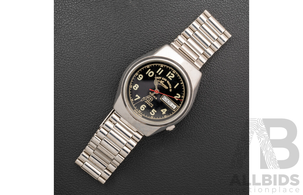 West End Watch Co. Sowar Prima Automatic 17 Jewels, K-4457 4809, 35mm, Black Face, with Movement