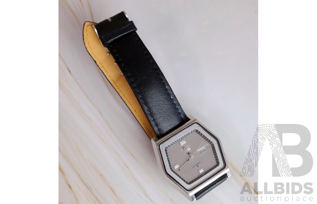 Seiko Vintage Automatic Watch, Japan, 6309-5160 CK, Grey Hexagon Shaped Face, with Movement