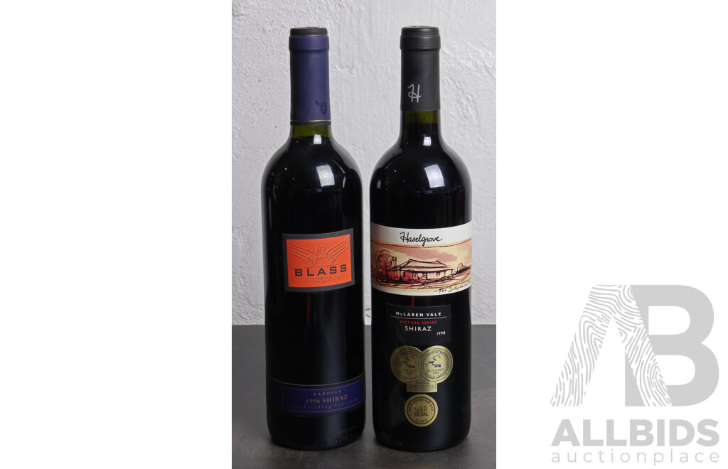 Wolf Blass Shiraz Vintage 1996 and Haselgrove Picture Series Shiraz Vintage 1998  (2)
