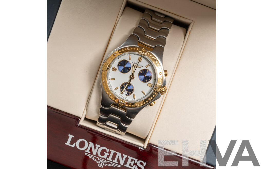 Longines Sport Wing Chronograph Watch, 35mm, Stainless Steel, Swiss Made
