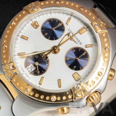 Longines Sport Wing Chronograph Watch, 35mm, Stainless Steel, Swiss Made