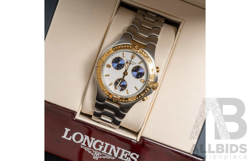 Longines Sport Wing Chronograph Watch, 35mm, Stainless Steel, Swiss Made