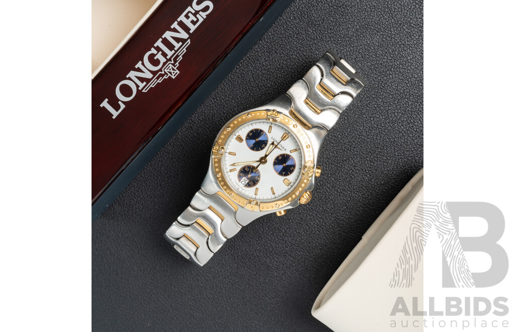 Longines Sport Wing Chronograph Watch, 35mm, Stainless Steel, Swiss Made
