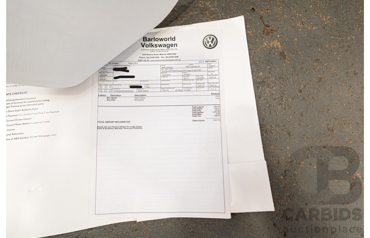 1/2010 Volkswagen Passat R36 3C (AWD) MY10 4d Wagon Icelandic Grey Metallic VR6 3.6L