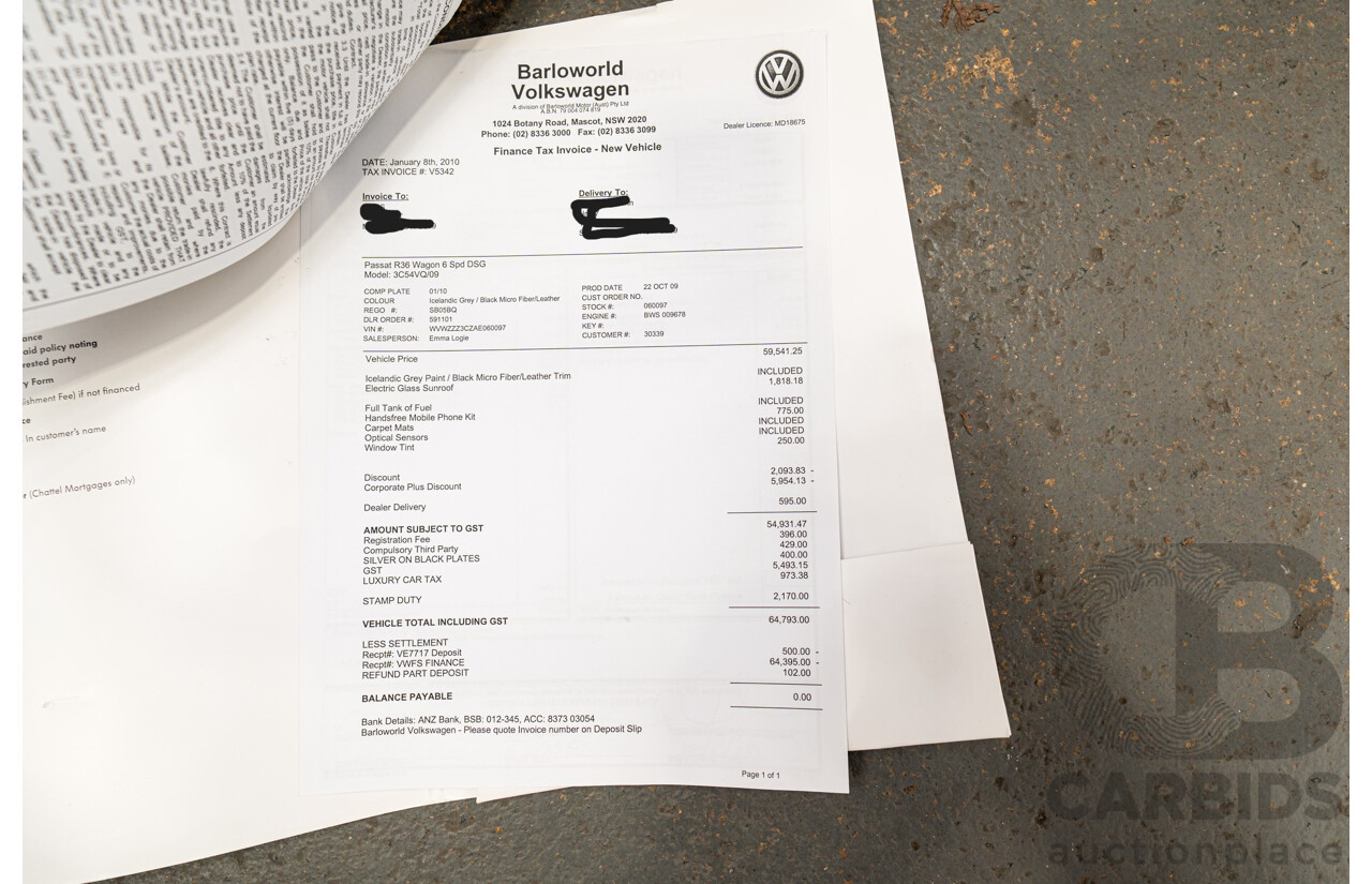 1/2010 Volkswagen Passat R36 3C (AWD) MY10 4d Wagon Icelandic Grey Metallic VR6 3.6L