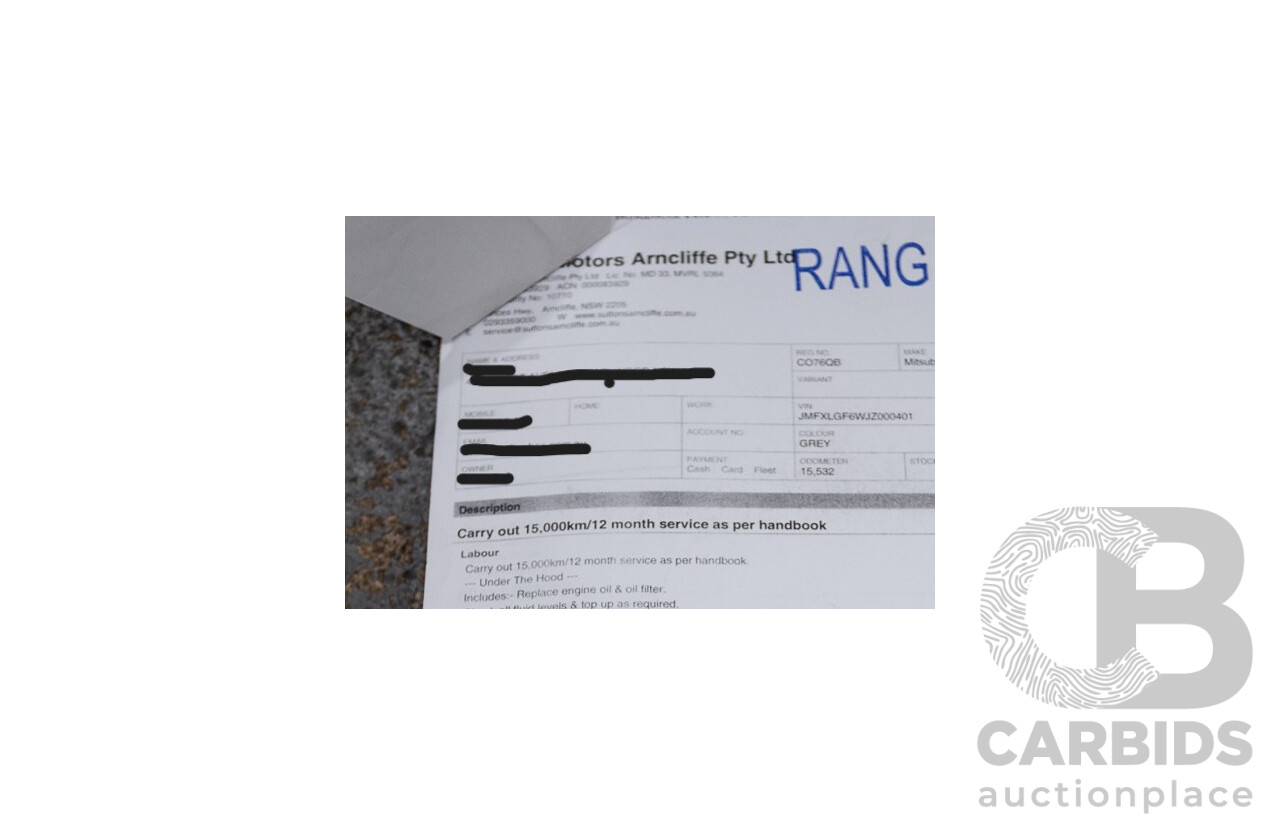 08/2017 Mitsubishi Outlander EXCEED (AWD) ZK MY18 4D Wagon Titanium Grey Turbo Diesel 2.3L - 7 seats