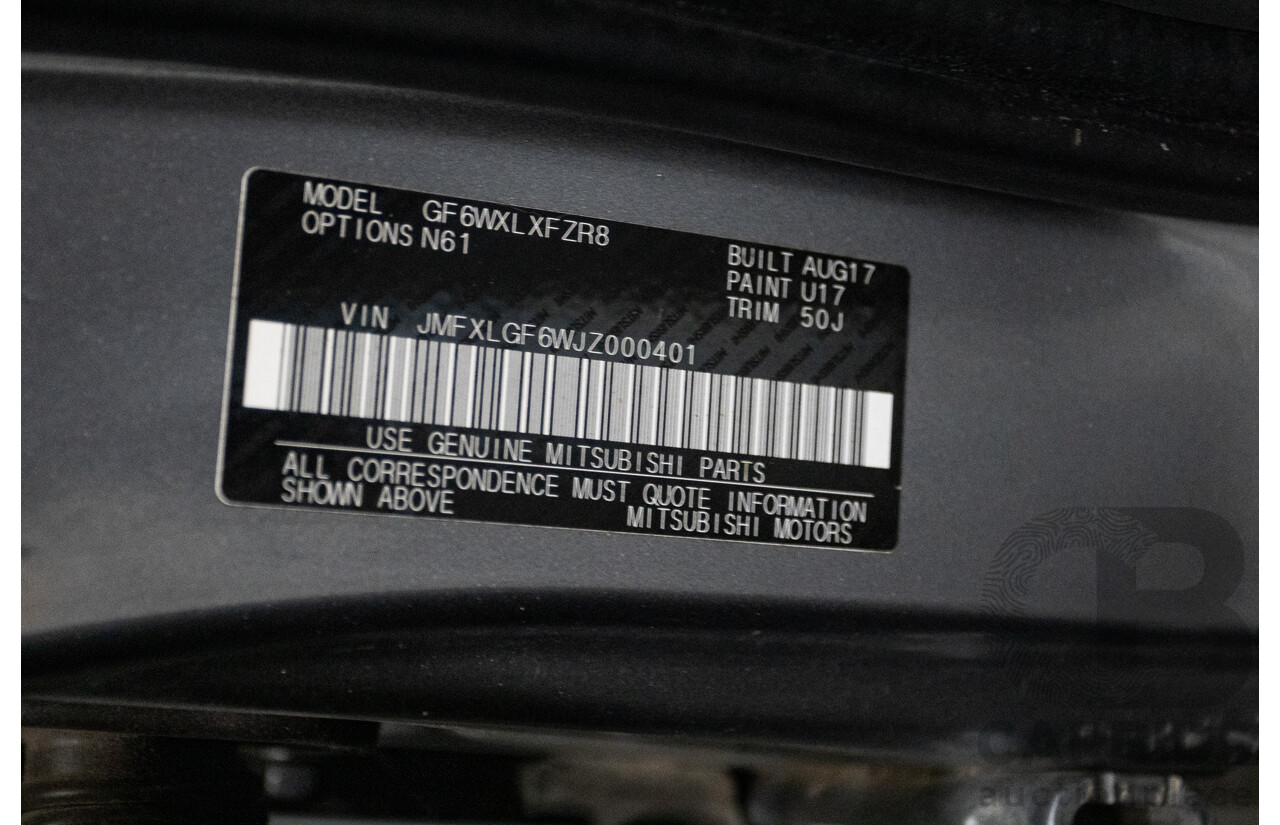 08/2017 Mitsubishi Outlander EXCEED (AWD) ZK MY18 4D Wagon Titanium Grey Turbo Diesel 2.3L - 7 seats