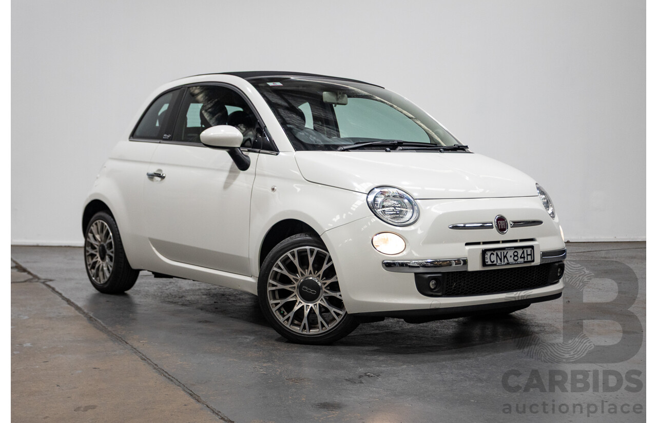 3/2013 Fiat 500 TWIN AIR Lounge  2d Convertible White 0.9L