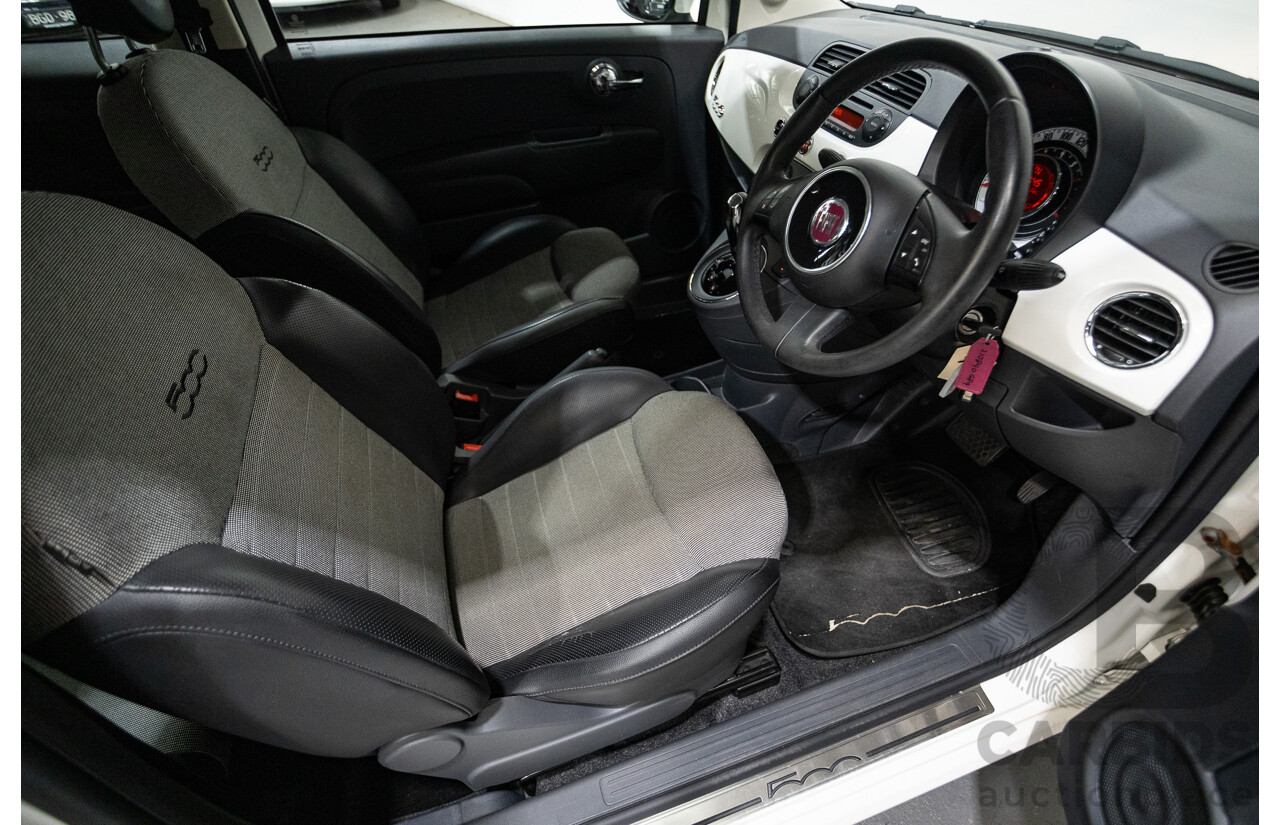 3/2013 Fiat 500 TWIN AIR Lounge  2d Convertible White 0.9L