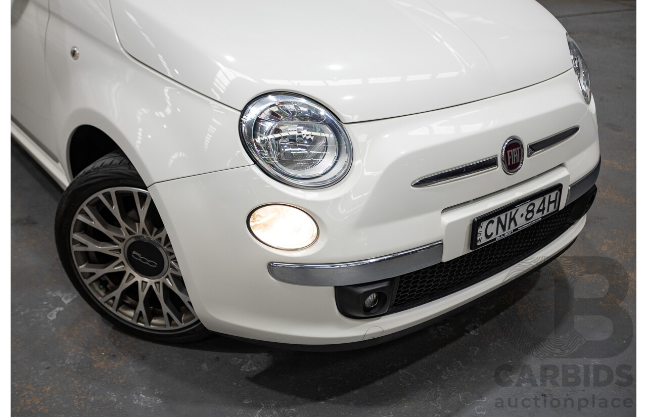 3/2013 Fiat 500 TWIN AIR Lounge  2d Convertible White 0.9L