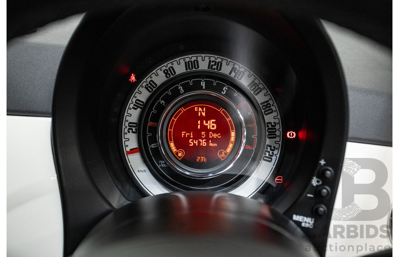 3/2013 Fiat 500 TWIN AIR Lounge  2d Convertible White 0.9L