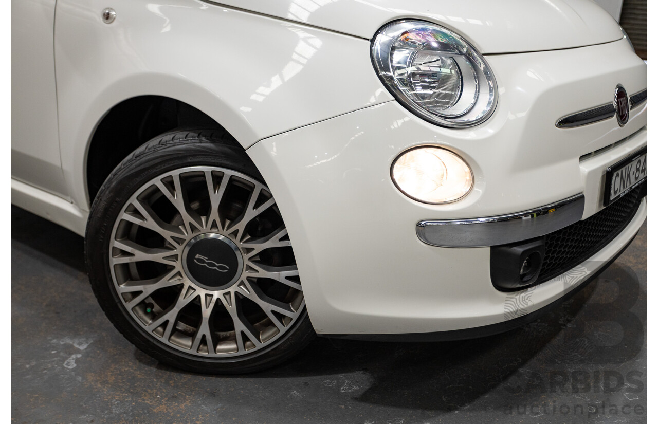 3/2013 Fiat 500 TWIN AIR Lounge  2d Convertible White 0.9L