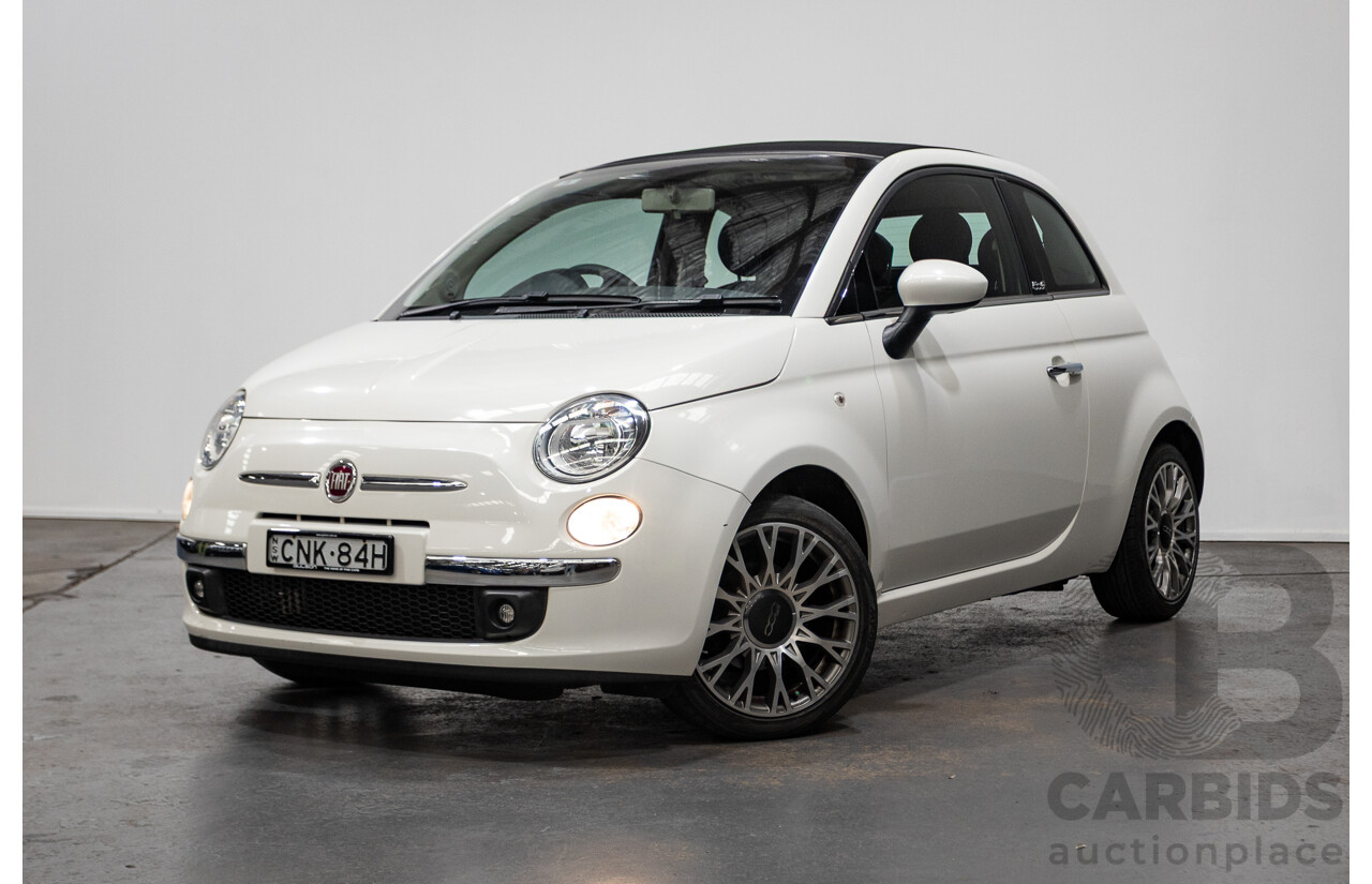 3/2013 Fiat 500 TWIN AIR Lounge  2d Convertible White 0.9L