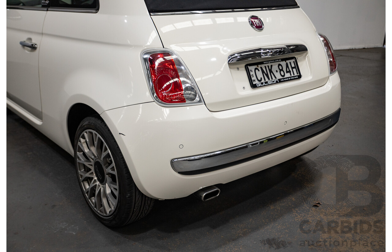 3/2013 Fiat 500 TWIN AIR Lounge  2d Convertible White 0.9L